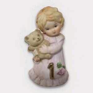 Vtg Enesco Growing Up Birthday Girls Series Figure Age 1 Blonde 1981